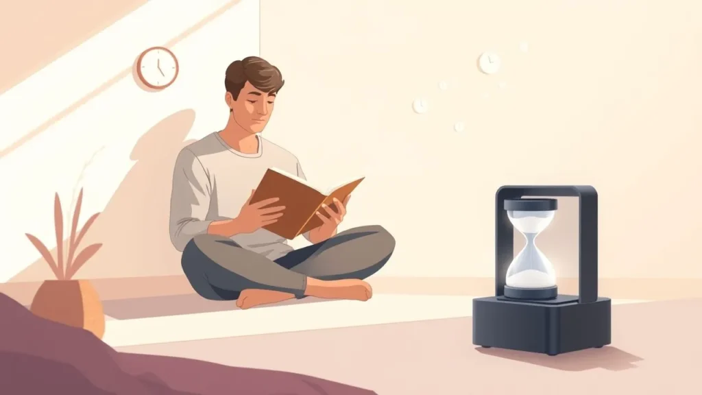 A person peacefully reading a book, illustrating the mental clarity and focus gained from using a phone lock box.